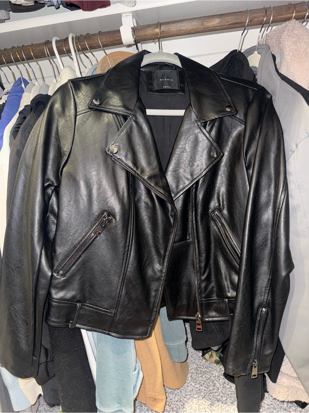 Elodie Black Faux Leather Jacket